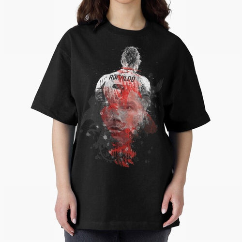 Abstract Football Player Portrait Retro Poster Art For Men, Gift For Soccer Fans Oversized T-Shirt Follow Every Goal of the FIFA World Cup 2026 Group Stage Journey through Mbappe and Neymar Highlights, England and Germany Pride, Champion Mindset,