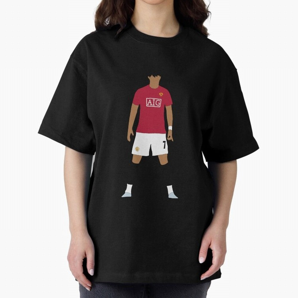 Cristiano Ronaldo Iconic Stance Fan Art Oversized T-Shirt Feel International Energy from FIFA World Cup 2026 Centered on CR7, Brazil Energy, Stadium Chants, National Pride, Trophy Dreams and Unforgettable Football Memories; Perfect for People Who