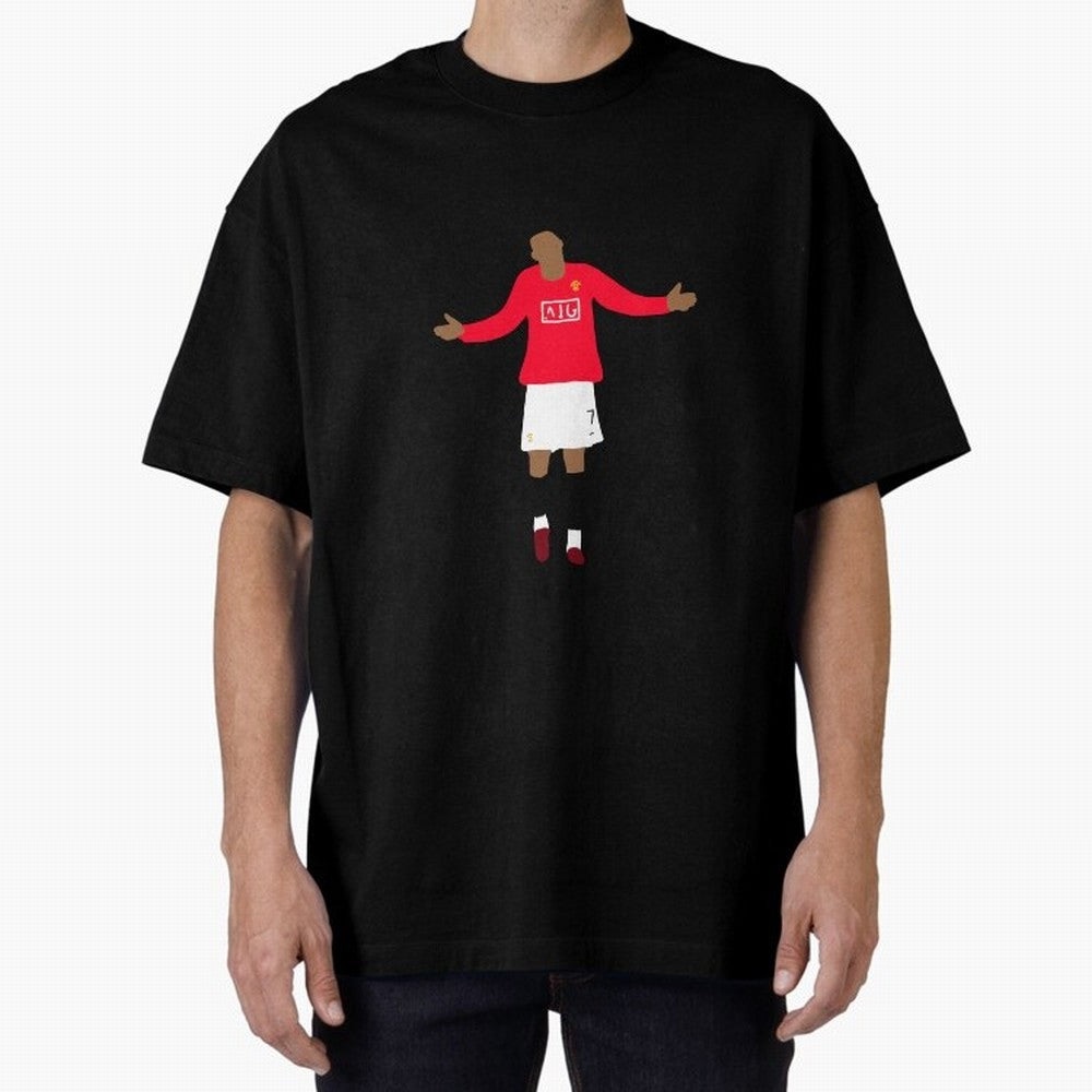 Cristiano Ronaldo Goal Celebration Illustration Oversized T-Shirt Bring International Match Energy to Global Football Passion for FIFA World Cup 2026, Built around Messi and Cristiano Ronaldo, Netherlands, Football Passion, Legendary Performances,