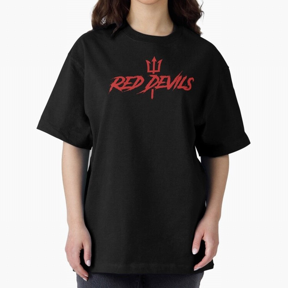 Red Devils Oversized T-Shirt Back the Journey through Match Day Hype around FIFA World Cup 2026, Messi, Neymar and Mbappe, France and Portugal, Football Passion, Legendary Performances, Festival Vibes and Supporter Community; Perfect for Supporters