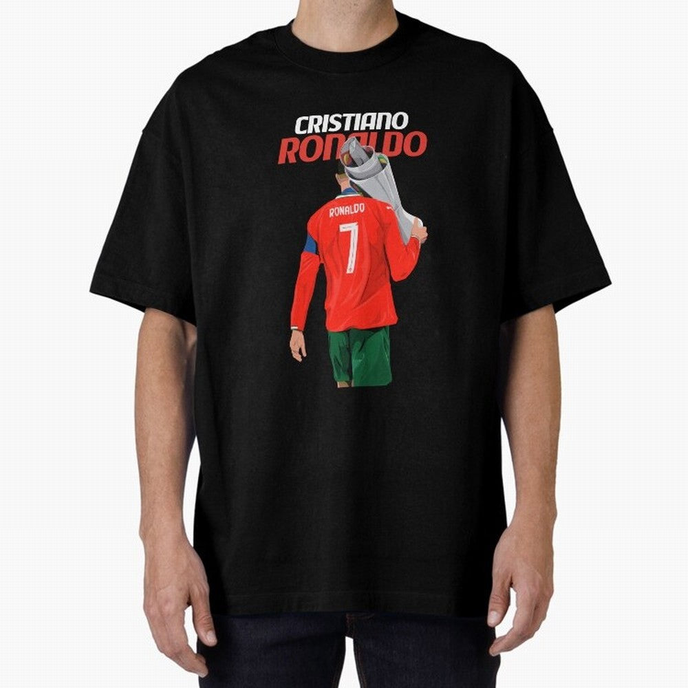 Cristiano Ronaldo Win Oversized T-Shirt Show Your Tournament Heart for FIFA World Cup 2026 Spirit, Inspired by Germany, Cristiano Ronaldo, Haaland and CR7, Championship Spirit, Famous Goals, Roaring Crowds and International Football Unity; Made for