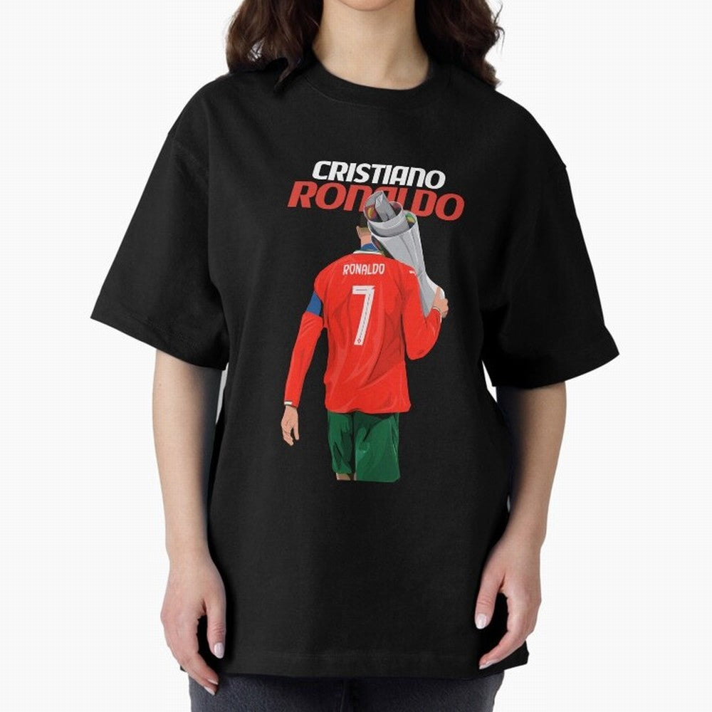 Cristiano Ronaldo Win Oversized T-Shirt Show Your Tournament Heart for FIFA World Cup 2026 Spirit, Inspired by Germany, Cristiano Ronaldo, Haaland and CR7, Championship Spirit, Famous Goals, Roaring Crowds and International Football Unity; Made for