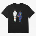 Cristiano Ronaldo & Messi vector Oversized T-Shirt Cheer for Global Football Passion for FIFA World Cup 2026, Centered on Neymar, Haaland and Cristiano Ronaldo, Argentina and Brazil, Match Day Excitement, Supporter Culture, Golden Goals and Global