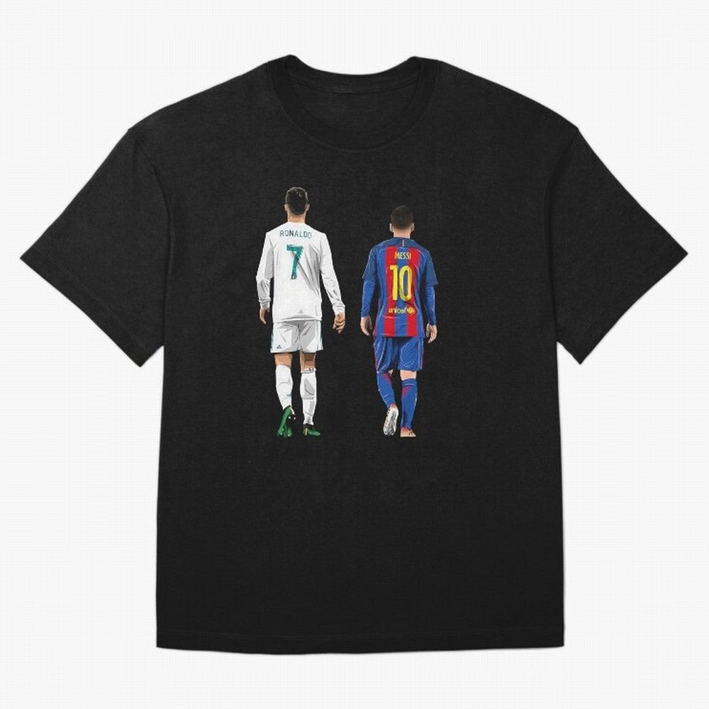 Cristiano Ronaldo & Messi vector Oversized T-Shirt Cheer for Global Football Passion for FIFA World Cup 2026, Centered on Neymar, Haaland and Cristiano Ronaldo, Argentina and Brazil, Match Day Excitement, Supporter Culture, Golden Goals and Global