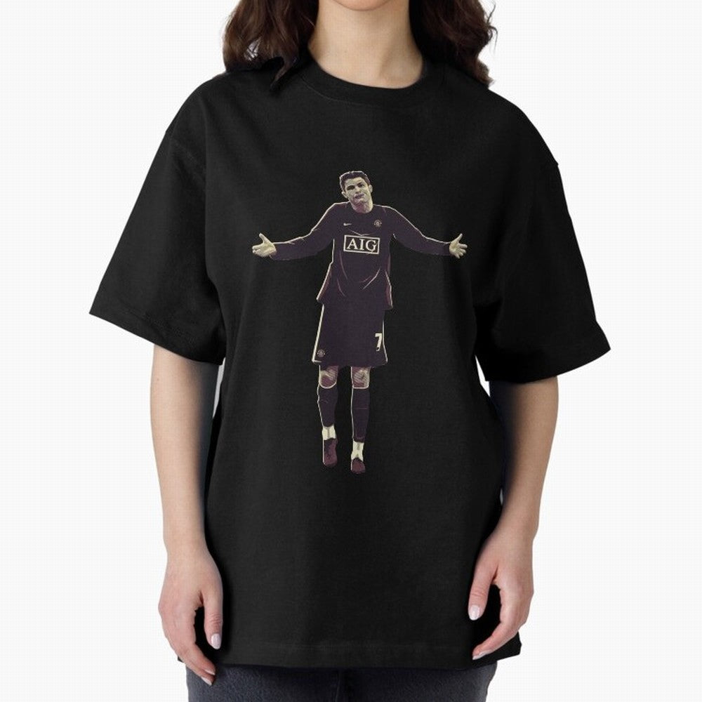 Cristiano Ronaldo Oversized T-Shirt Relive Legendary Nights from FIFA World Cup 2026 Spirit, Capturing England, Haaland, Match Day Excitement, Supporter Culture, Golden Goals and Global Football Passion; Ideal for Fans Who Follow Messi, Cristiano