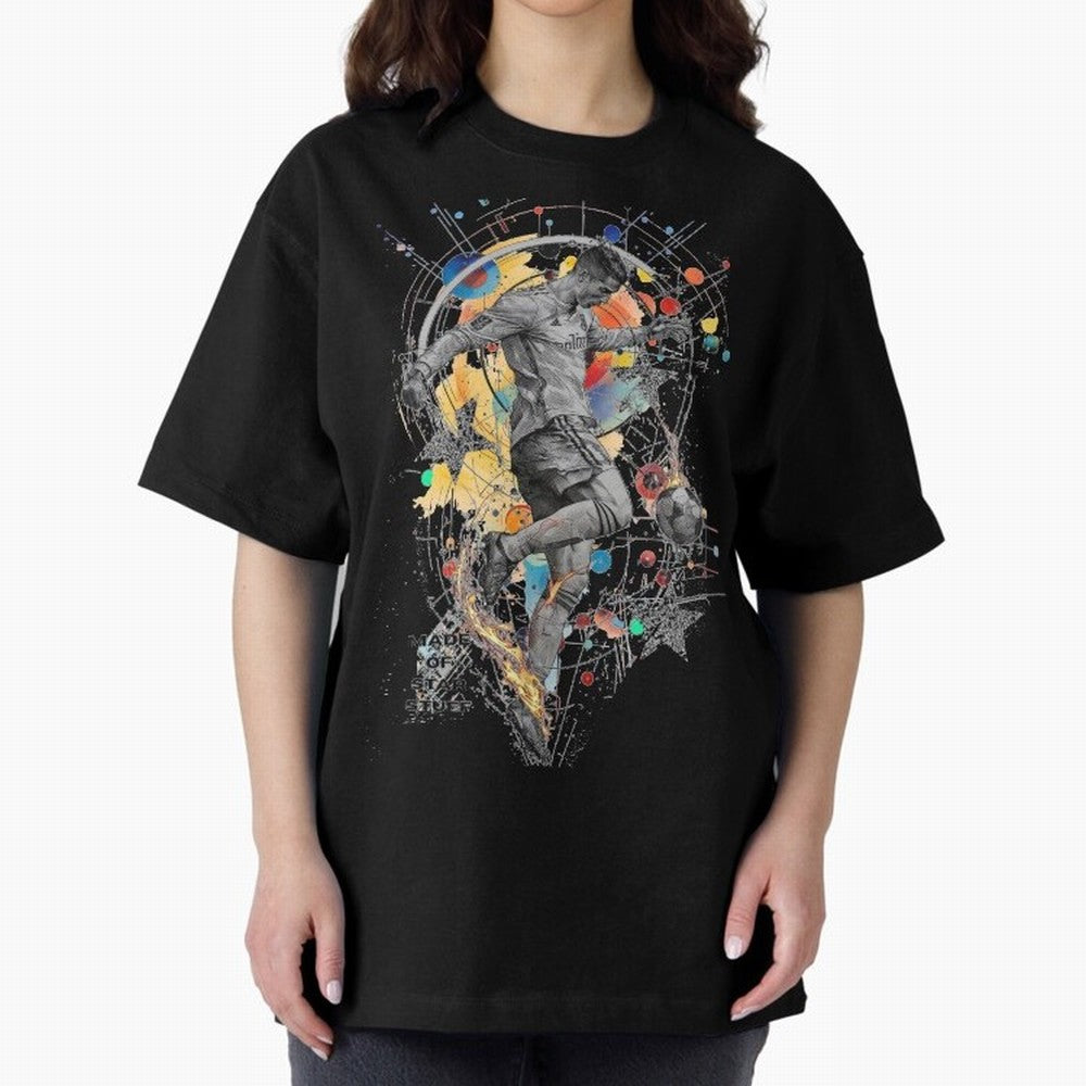 Cristiano Ronaldo Football Playmaker Oversized T-Shirt Live for the Drama of the FIFA World Cup 2026 Journey through Mbappe Highlights, England and Germany Pride, Match Day Excitement, Supporter Culture, Golden Goals and Global Football Passion;