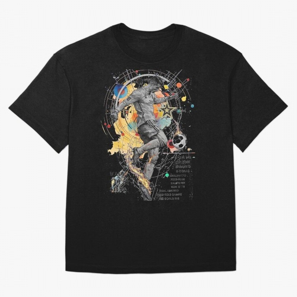 Cristiano Ronaldo Football Playmaker Oversized T-Shirt Carry the Dream of FIFA World Cup 2026 USA Canada Mexico for Fans of Haaland and Germany, Bringing Vintage Soccer Flavor, Modern Football Stars, National Flags and Final Night Emotion; Perfect