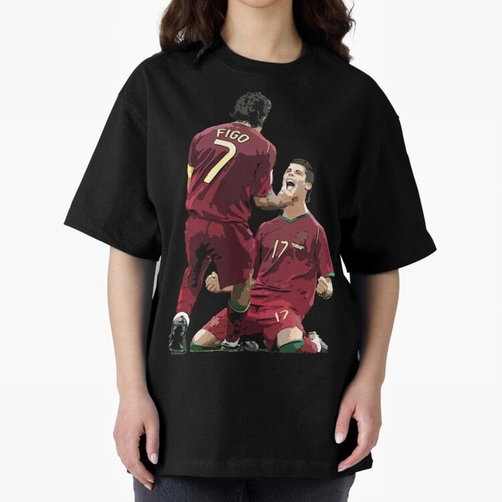 Luis Figo & Cristiano Ronaldo Oversized T-Shirt Celebrate the Magic of the FIFA World Cup 2026 USA Canada Mexico Journey through Messi, CR7 and Mbappe Highlights, Spain Pride, Match Day Excitement, Supporter Culture, Golden Goals and Global