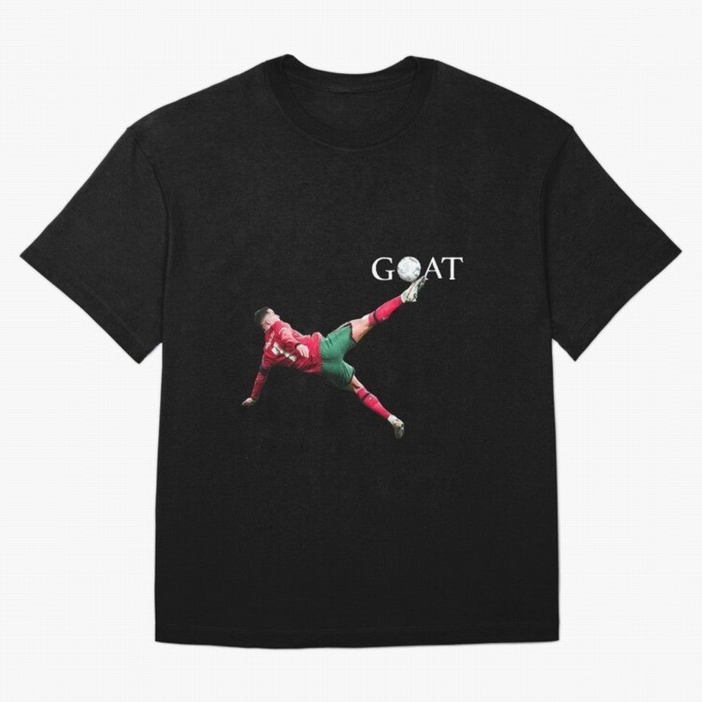 GOAT in Motion: Ronaldo's Iconic Bicycle Kick Oversized T-Shirt Cheer for Global Football Passion for FIFA World Cup 2026, Highlighting Messi, Neymar and Mbappe, England and Germany, Championship Spirit, Famous Goals, Roaring Crowds and