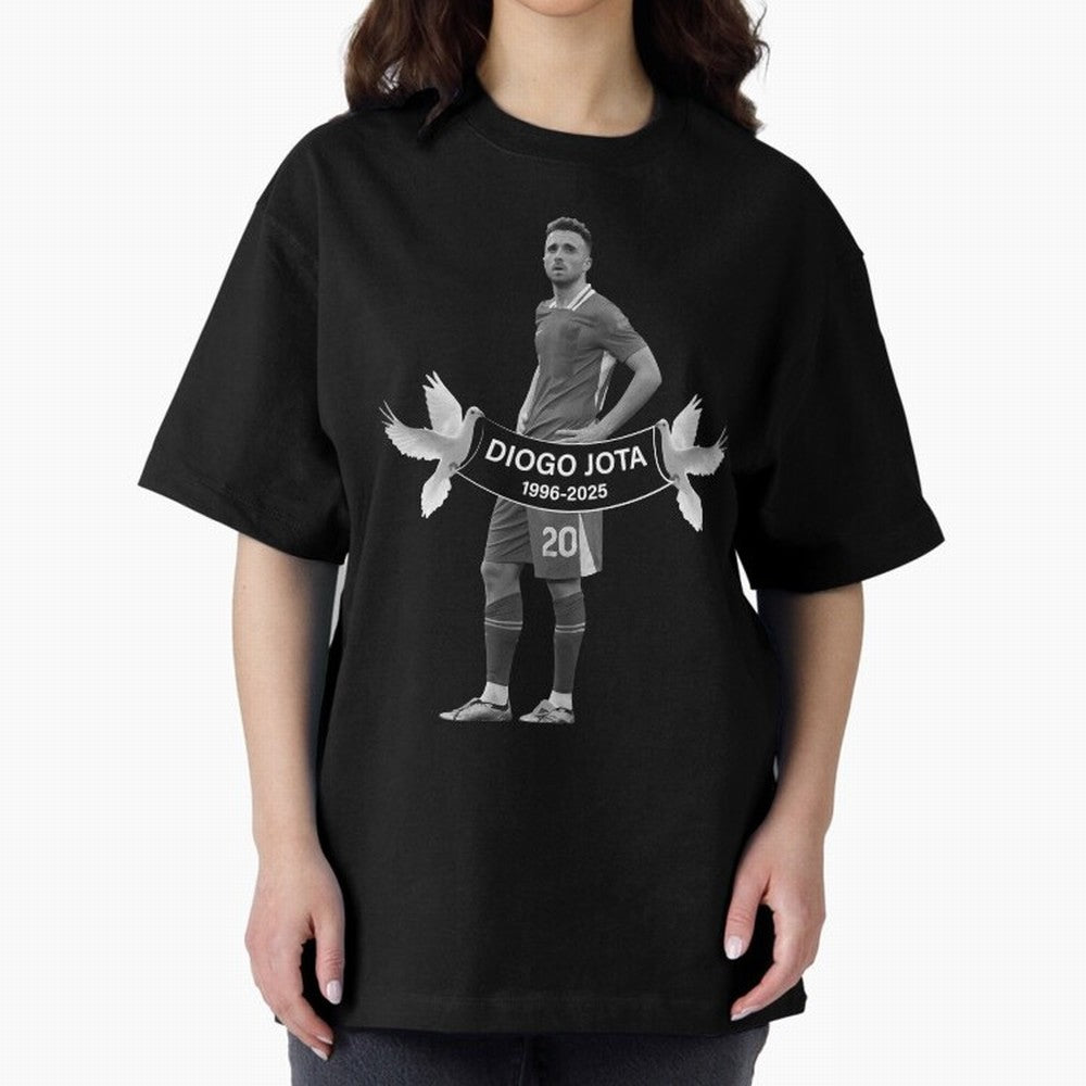 Diogo Jota Oversized T-Shirt Capture FIFA World Cup 2026 Group Stage with Haaland and Mbappe, France Energy, Championship Spirit, Famous Goals, Roaring Crowds and International Football Unity; Great for Watch Parties, Sports Bars, Family Nights,