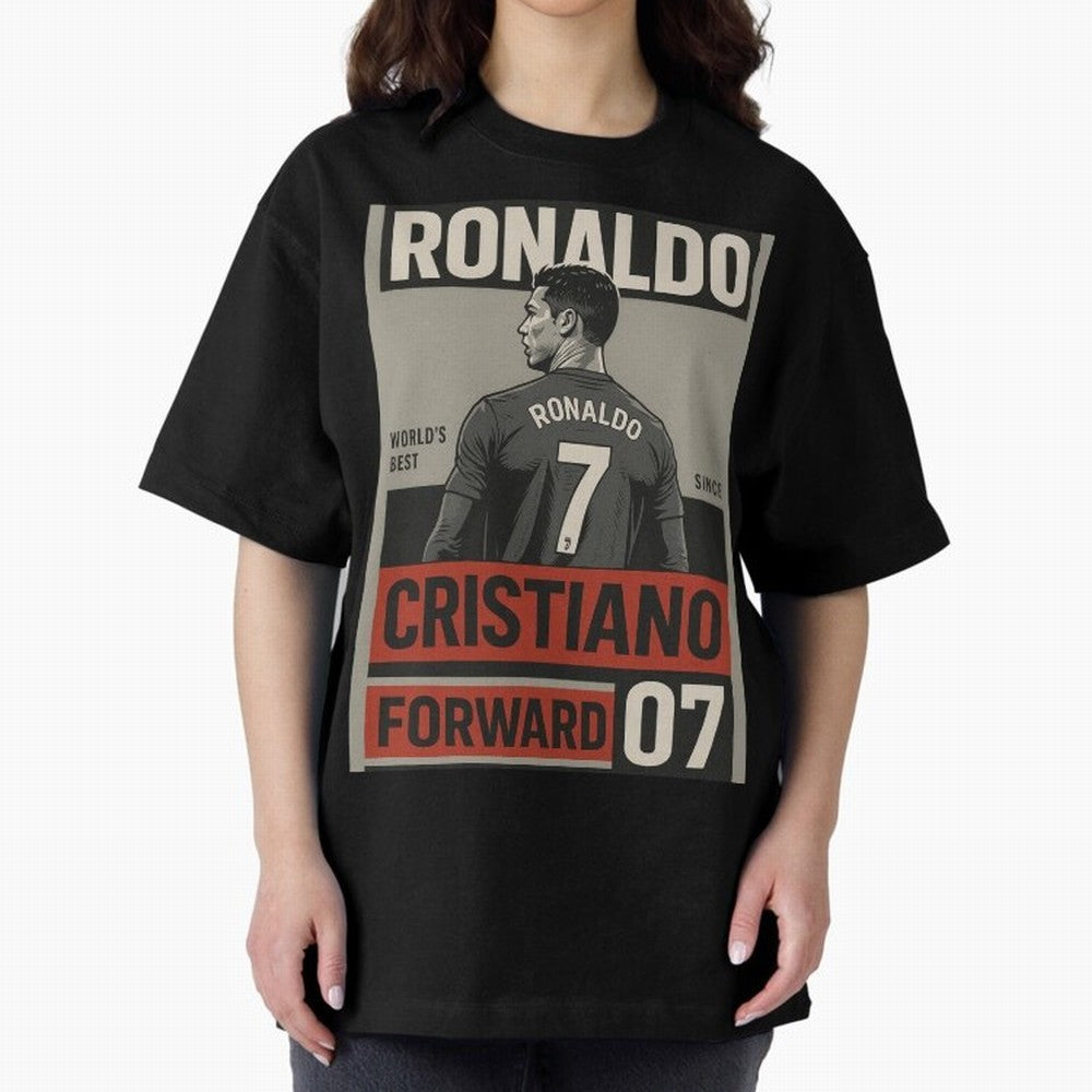 CR7 Legacy ¨C Cold Blooded Greatness Poster Art Oversized T-Shirt Celebrate Football Dreams Across FIFA World Cup 2026 Group Stage Connected to CR7, Portugal, Spain and Germany Energy, Global Supporter Spirit, Legendary Goals, National Colors and
