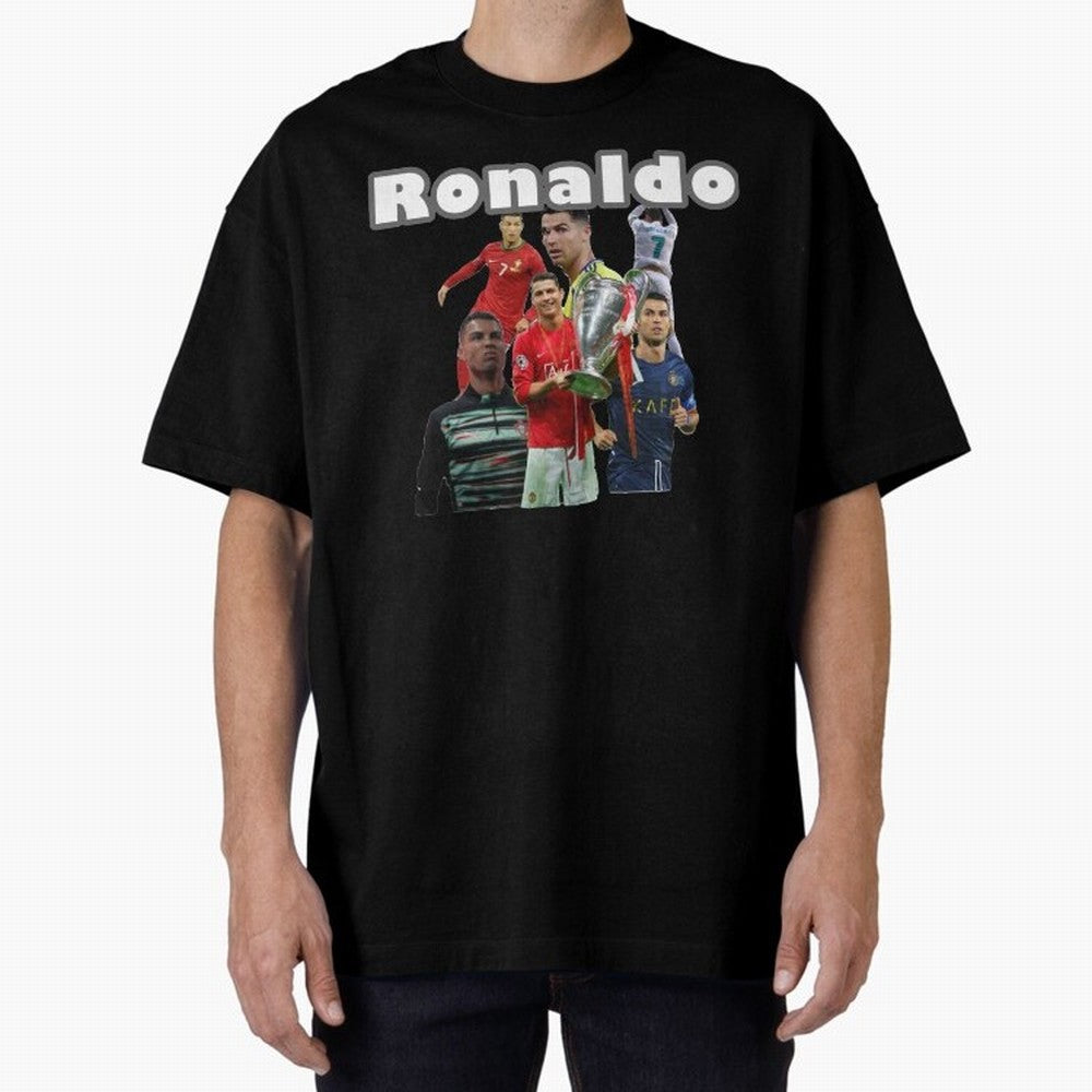 Cristiano Ronaldo Oversized T-Shirt Follow the Road to FIFA World Cup 2026 Group Stage Spirit, Filled with England and Germany, Messi and Cristiano Ronaldo, Fan Favorite Moments, National Team Passion, Big Match Drama and Soccer History; Perfect