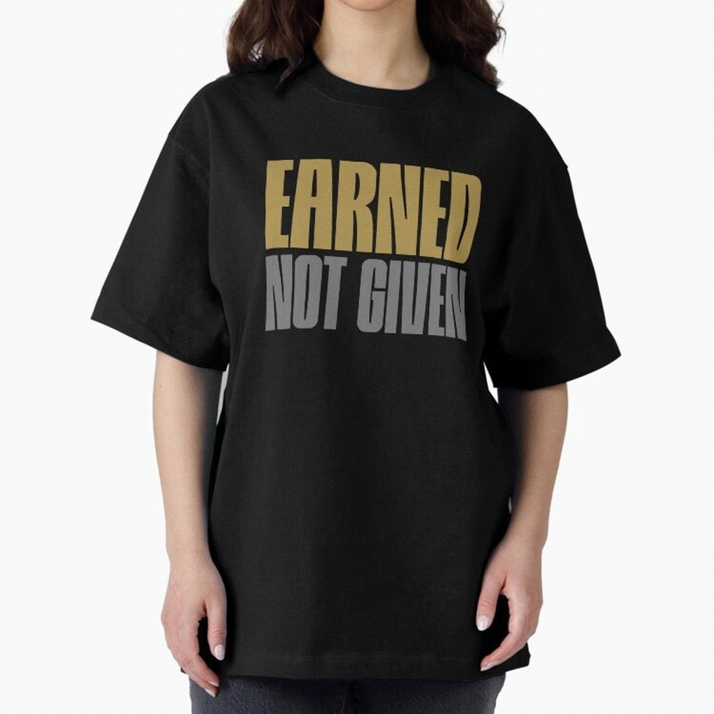Earned not given Oversized T-Shirt Discover FIFA World Cup 2026 USA Canada Mexico Spirit, Featuring Germany, Messi and Cristiano Ronaldo, Stadium Chants, National Pride, Trophy Dreams and Unforgettable Football Memories; Perfect for Fans,