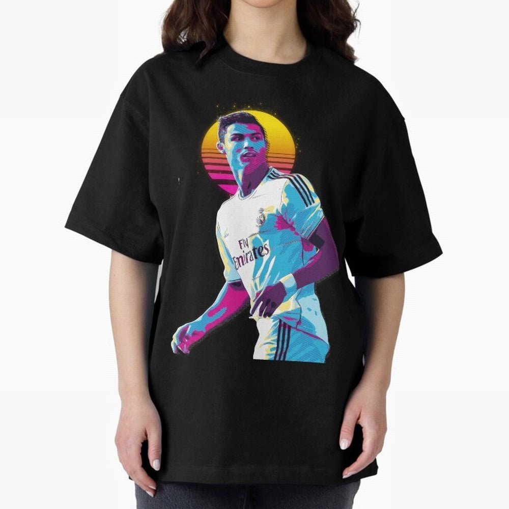 Christiano Ronaldo retro 2 Oversized T-Shirt Carry the FIFA World Cup 2026 USA Canada Mexico Journey through Neymar Highlights, Argentina Pride, Worldwide Fan Energy, Dramatic Goals, Stadium Lights and Championship Celebrations; Ideal for Football
