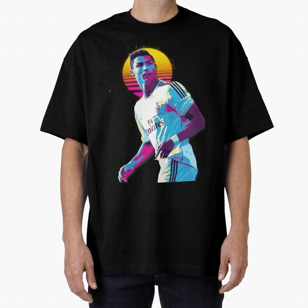 Christiano Ronaldo retro 2 Oversized T-Shirt Carry the FIFA World Cup 2026 USA Canada Mexico Journey through Neymar Highlights, Argentina Pride, Worldwide Fan Energy, Dramatic Goals, Stadium Lights and Championship Celebrations; Ideal for Football