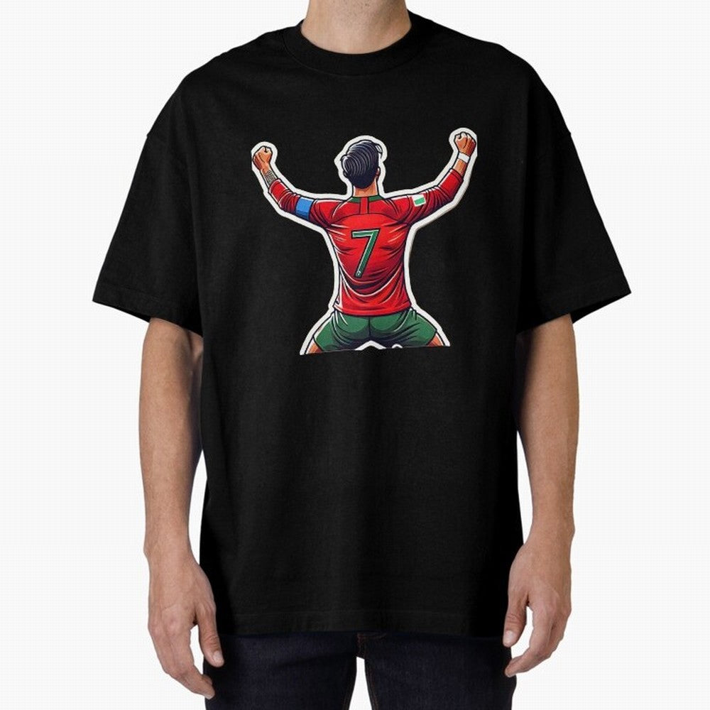 Ronaldo 7 Oversized T-Shirt Represent Football Lovers during FIFA World Cup 2026 USA Canada Mexico for Fans of Messi and Argentina, Bringing Goal Celebration Energy, Supporter Heritage, Football Icons and Worldwide Tournament Joy; Ideal for