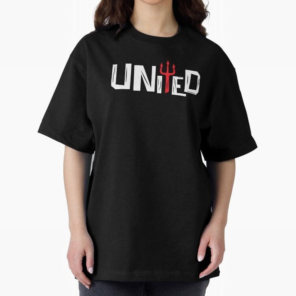Manchester United - United Typography Oversized T-Shirt Showcase FIFA World Cup 2026 Group Stage for Fans of CR7 and Messi and Argentina, Bringing Stadium Memories, Football Loyalty, International Chants and Championship Tradition; Made for