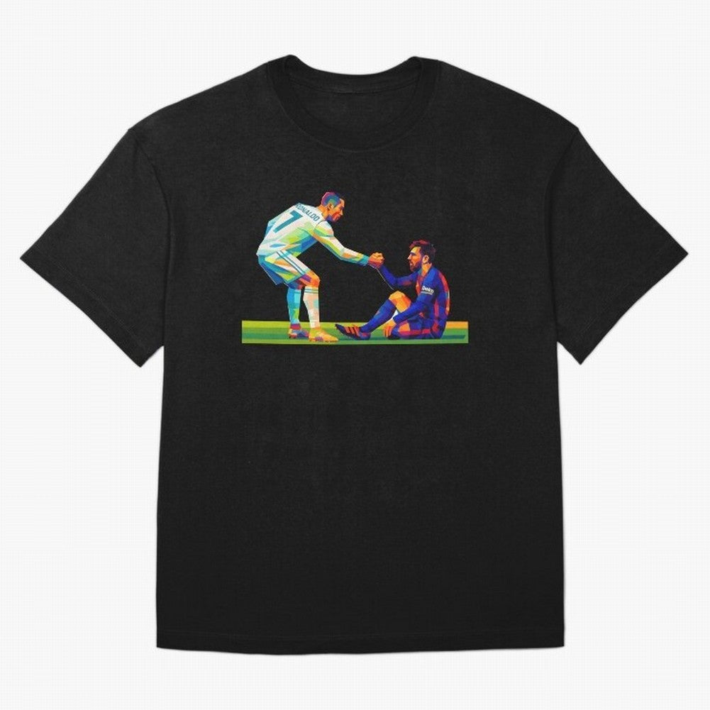 Cristiano Ronaldo & Messi Wpap Art Oversized T-Shirt Keep the Legacy of FIFA World Cup 2026 Spirit, Filled with England and Germany, Messi, Neymar and Mbappe, Football Passion, Legendary Performances, Festival Vibes and Supporter Community; Ideal