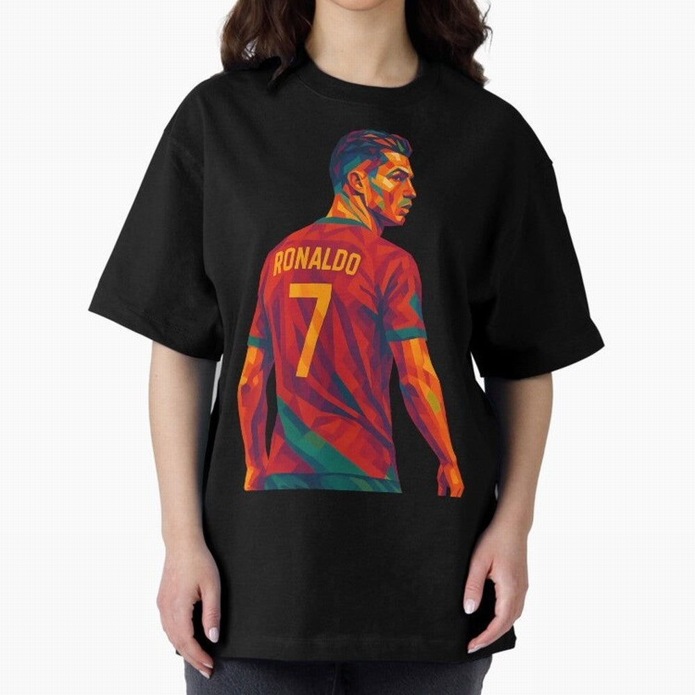 Cristiano Ronaldo Oversized T-Shirt Bring Bold Fan Energy to FIFA World Cup 2026 for Fans of Haaland and Mbappe and Spain, Bringing Classic Soccer Heritage, Championship Pressure, Fan Loyalty and International Pride; Perfect for People Who Love