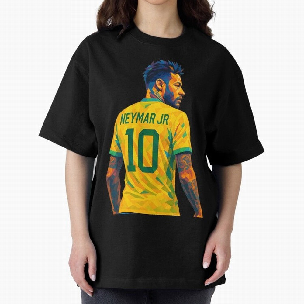 Neymar Jr Oversized T-Shirt Bring a Vintage Feel to FIFA World Cup 2026 Group Stage Spirit, Filled with Argentina and Brazil, CR7, Championship Spirit, Famous Goals, Roaring Crowds and International Football Unity; Perfect for Fans, Collectors,