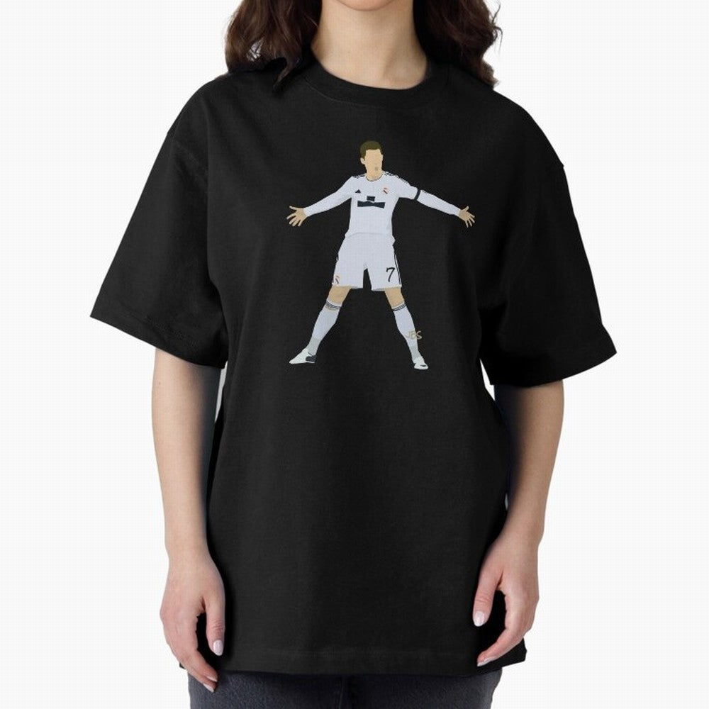 Cristiano Ronaldo celebrates at Real Madrid Oversized T-Shirt Celebrate Unforgettable Nights in FIFA World Cup 2026 for Fans of Haaland and Mbappe and Spain, Bringing Soccer Culture, Superstar Moments, National Team Dreams and Competitive Fire;