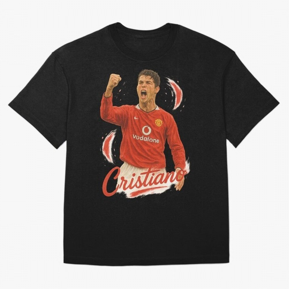 Young Cristiano Ronaldo Man United Art ¨C Rising Soccer Legend Tribute	 Oversized T-Shirt Make Every Kick Count in the FIFA World Cup 2026 Group Stage Journey through Mbappe and Neymar Highlights, Argentina, France and Brazil Pride, Retro Football
