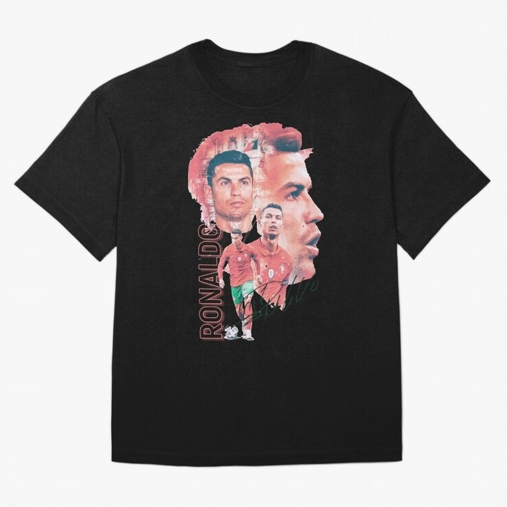 Cristiano Ronaldo Design Oversized T-Shirt Feel FIFA World Cup 2026 USA Canada Mexico Spirit, Filled with Argentina, France and Brazil, Messi, Sports Nostalgia, International Competition, Famous Players and Unforgettable Victories; Perfect for