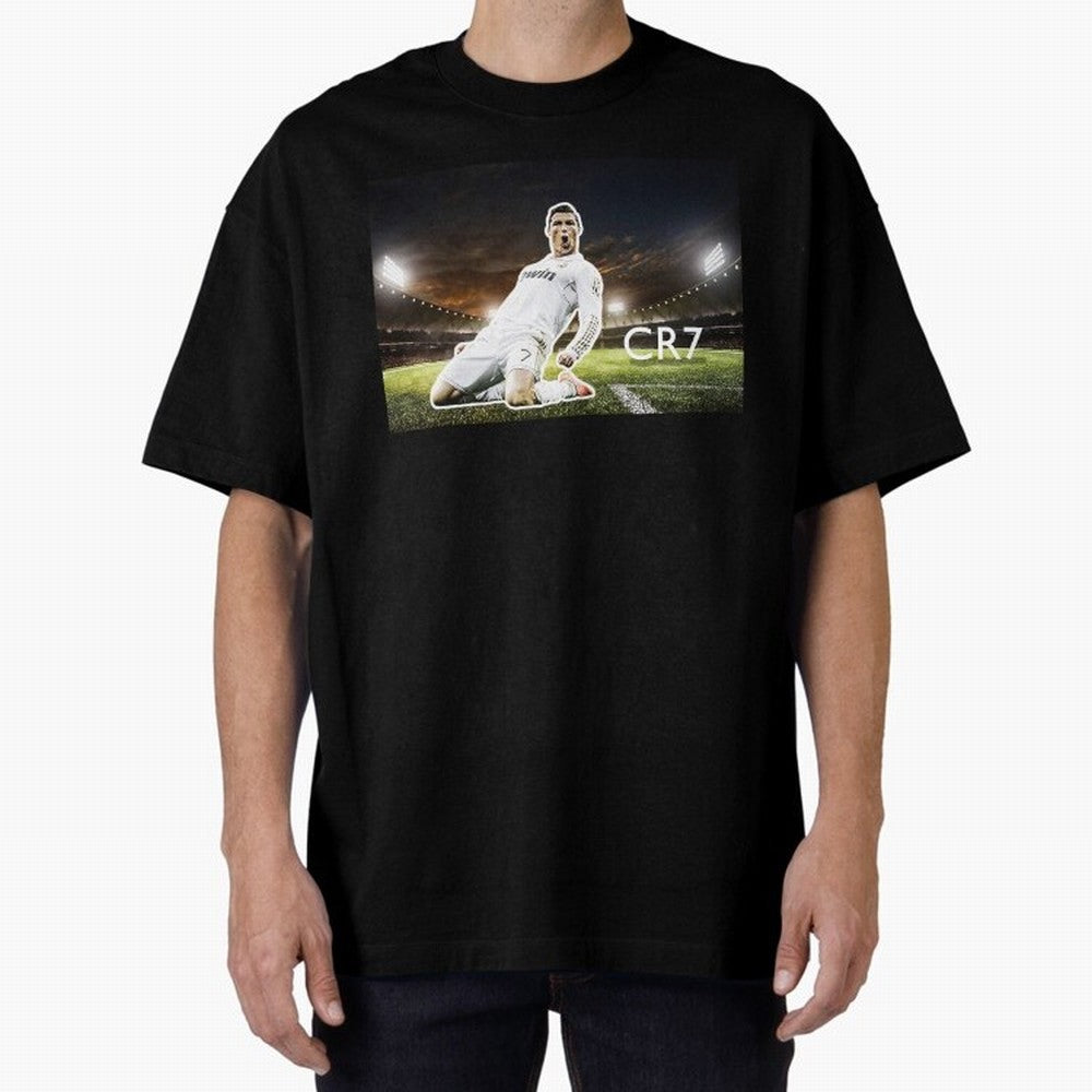 Cristiano Ronaldo Celebration Scene Oversized T-Shirt Celebrate Global Passion for Global Football Passion for FIFA World Cup 2026, Driven by Neymar, Haaland and Cristiano Ronaldo, Brazil, Football Passion, Legendary Performances, Festival Vibes