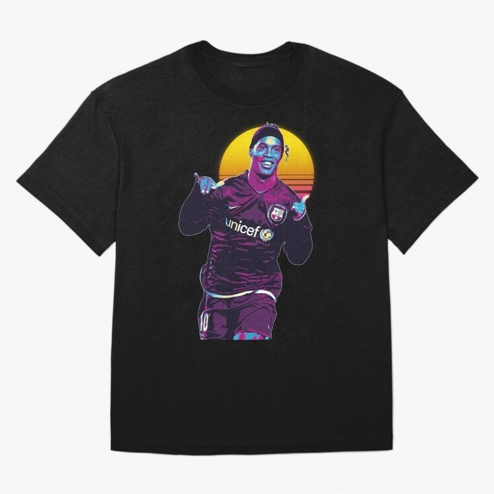 ronaldinho retro Oversized T-Shirt Show Fan Pride Across FIFA World Cup 2026 Group Stage Inspired by Mbappe, Germany Energy, Fan Favorite Moments, National Team Passion, Big Match Drama and Soccer History; Ideal for Fans Who Follow Messi, Cristiano