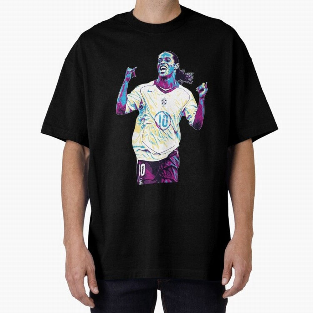 Ronaldinho brazil team Oversized T-Shirt Represent Football Lovers during FIFA World Cup 2026 Group Stage Featuring Cristiano Ronaldo, Argentina, France and Brazil Energy, Football History, Final Match Energy, Crowd Noise and Once in a Lifetime