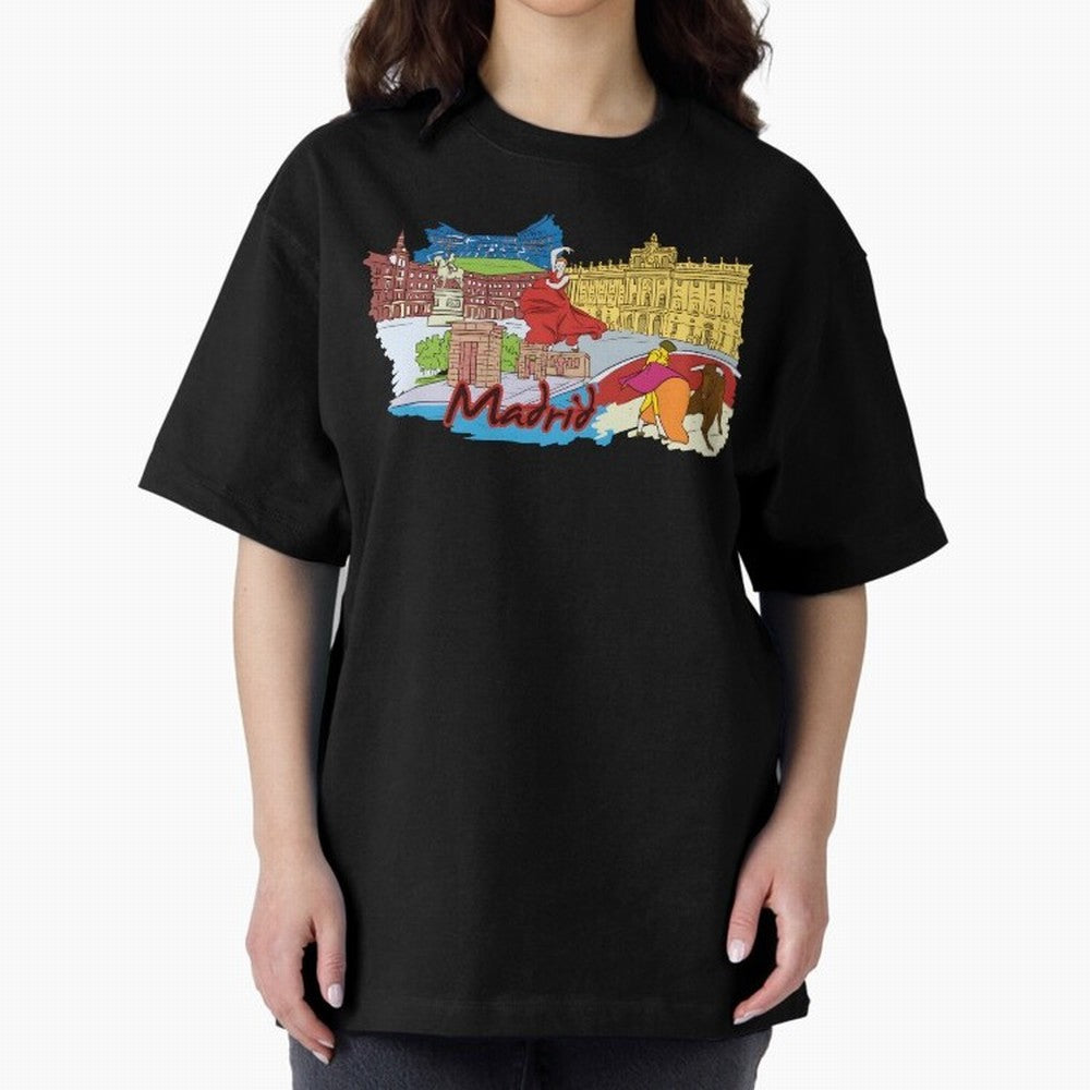 Madrid Oversized T-Shirt Experience FIFA World Cup 2026 USA Canada Mexico Built around Messi, CR7 and Mbappe, England, France and Netherlands Energy, Championship Spirit, Famous Goals, Roaring Crowds and International Football Unity; Perfect for