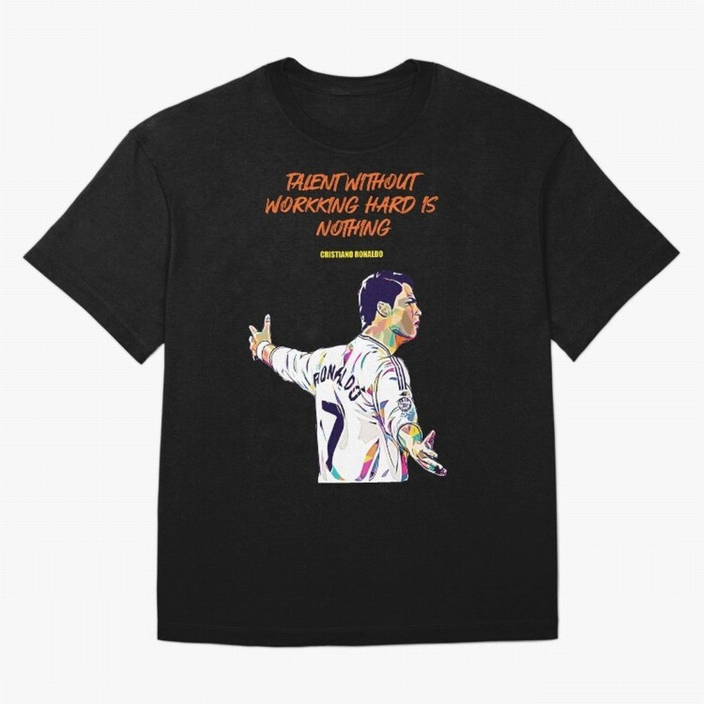 Cristiano Ronaldo Motivational Quote Oversized T-Shirt Make Every Kick Count in FIFA World Cup 2026 Group Stage Celebrating Mbappe, France and Portugal Energy, Football Passion, Legendary Performances, Festival Vibes and Supporter Community;