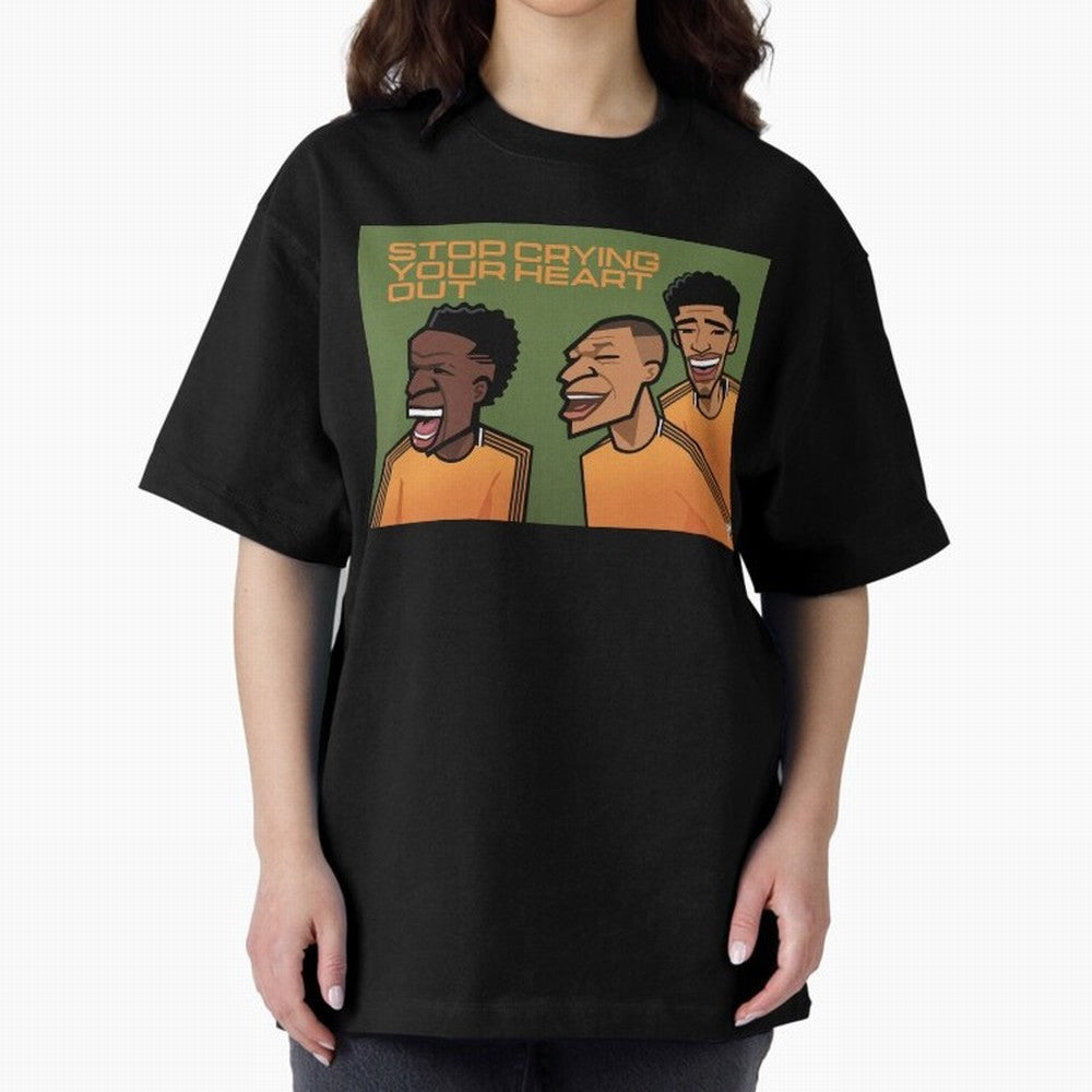 stop crying your heart out Oversized T-Shirt Relive Legendary Nights from FIFA World Cup 2026 Featuring Haaland and Mbappe, Portugal Energy, Vintage Soccer Flavor, Modern Football Stars, National Flags and Final Night Emotion; Ideal for Fans Who