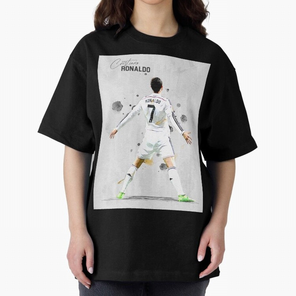 RM Legend Player Ronaldo Oversized T-Shirt Show Fan Pride Across Global Football Passion for FIFA World Cup 2026, Celebrating Neymar, Haaland and Cristiano Ronaldo, Portugal, Spain and Germany, Game Day Rituals, Football Legends, Country Pride and