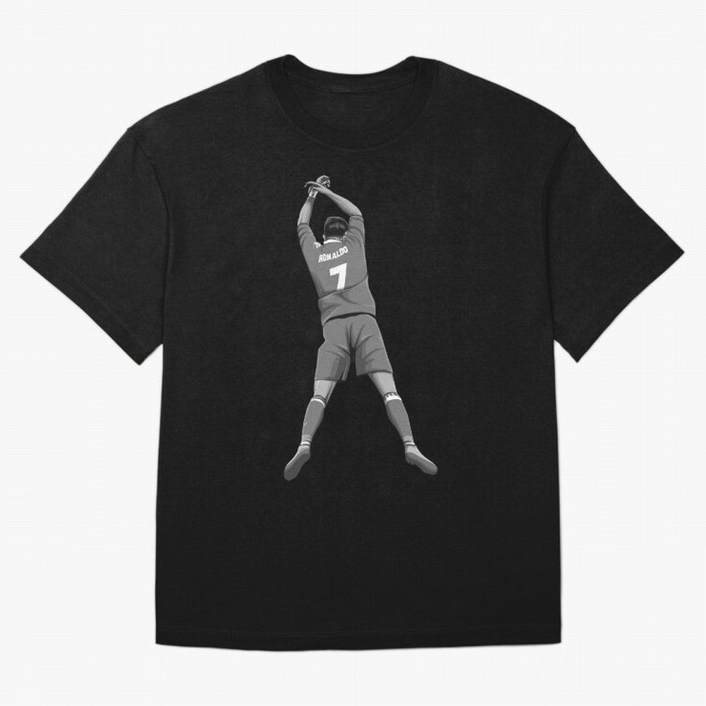 Cristiano Ronaldo Black and White Version Oversized T-Shirt Wear the Spirit of Global Football Passion for FIFA World Cup 2026 USA Canada Mexico, Filled with Messi, CR7 and Mbappe, England and Germany, Tournament Hype, Historic Matchups, Family