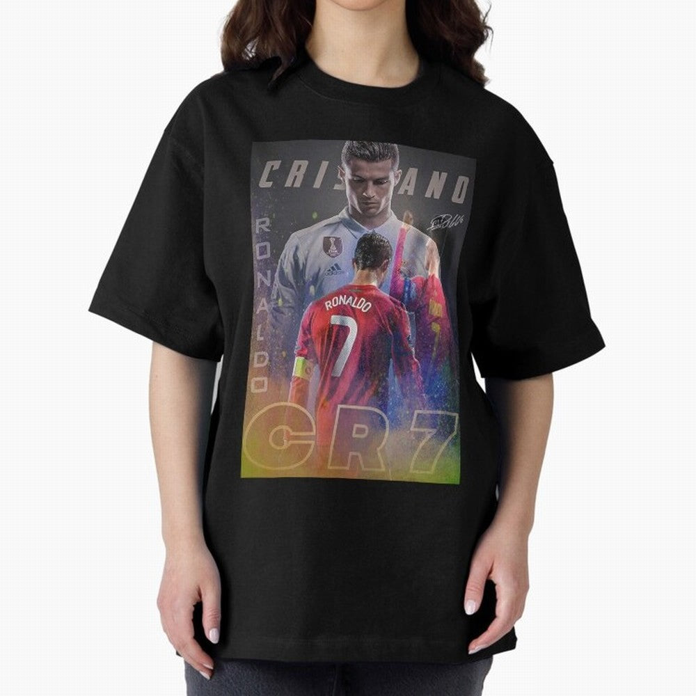 CR7 Oversized T-Shirt Celebrate Unforgettable Nights in Global Football Passion for FIFA World Cup 2026, Capturing Mbappe, Argentina and Brazil, Stadium Chants, National Pride, Trophy Dreams and Unforgettable Football Memories; Perfect for