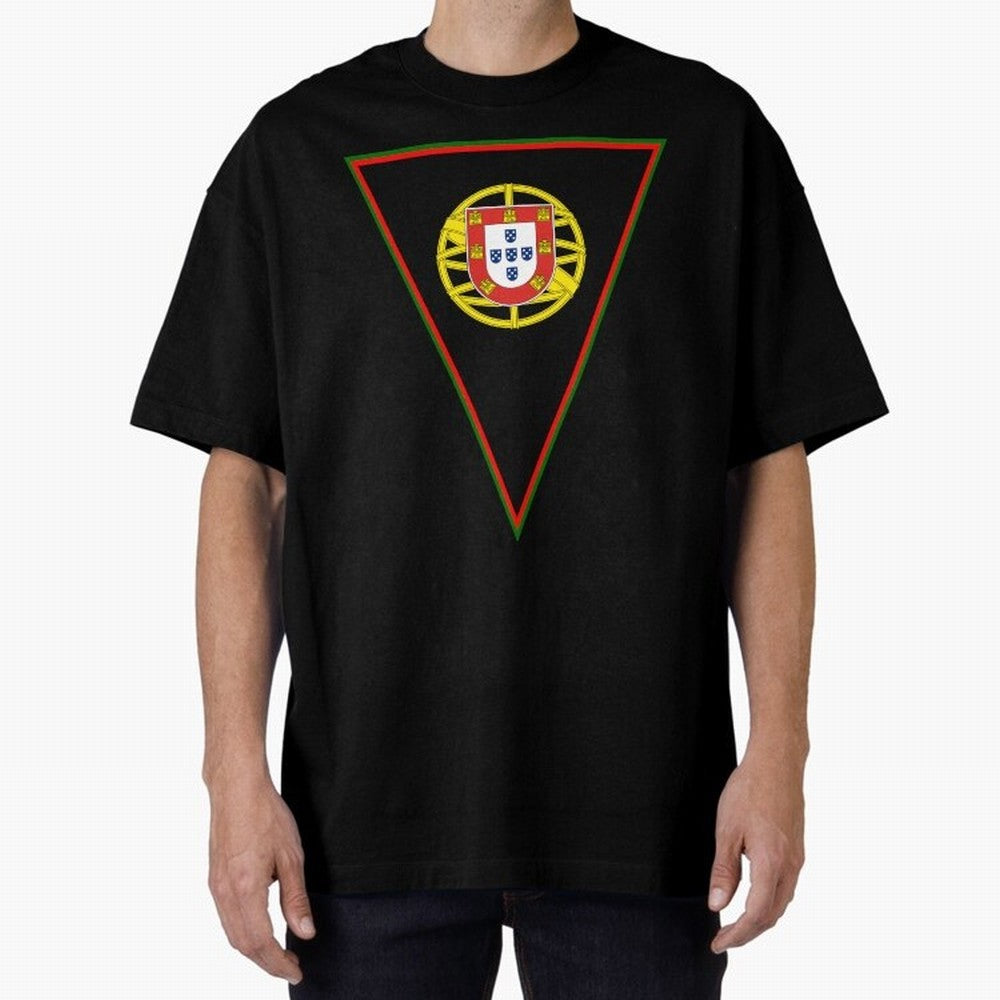Portugal Flag & Coat of arms Oversized T-Shirt Feel the Trophy Chase of Match Day Hype around FIFA World Cup 2026 USA Canada Mexico, Messi, Neymar and Mbappe, Argentina, France and Brazil, Football Passion, Legendary Performances, Festival Vibes