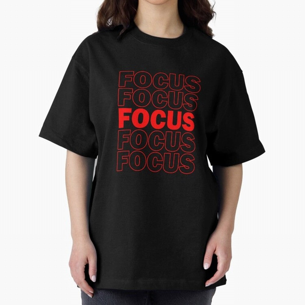 Focus Focus Focus (Red) Oversized T-Shirt Bring FIFA World Cup 2026 Highlighting Cristiano Ronaldo, Haaland and CR7, Argentina Energy, Goal Celebration Energy, Supporter Heritage, Football Icons and Worldwide Tournament Joy; Perfect for Fans,
