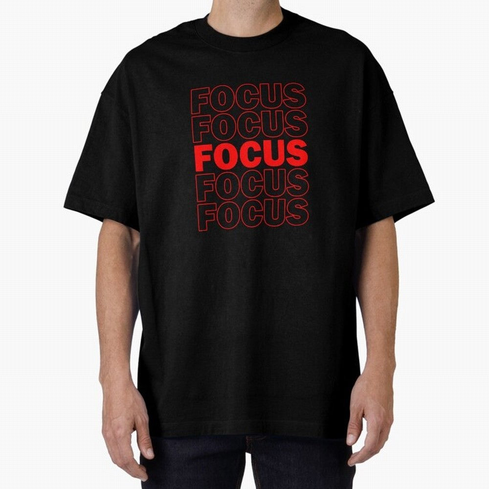 Focus Focus Focus (Red) Oversized T-Shirt Bring FIFA World Cup 2026 Highlighting Cristiano Ronaldo, Haaland and CR7, Argentina Energy, Goal Celebration Energy, Supporter Heritage, Football Icons and Worldwide Tournament Joy; Perfect for Fans,