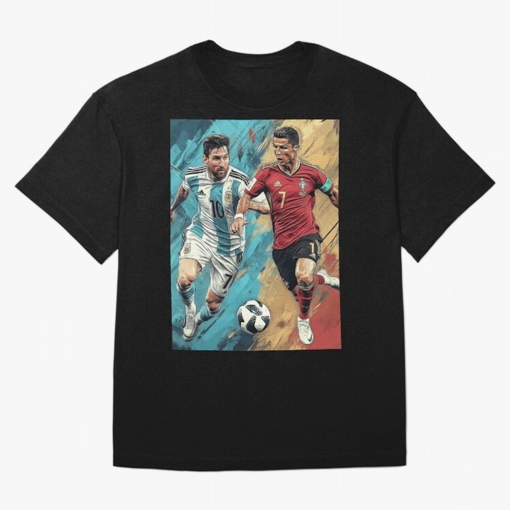 Lionel Messi and Cristiano Ronaldo Oversized T-Shirt Join the Countdown to FIFA World Cup 2026 Group Stage for Fans of Messi, Neymar and Mbappe and Brazil, Bringing Football History, Final Match Energy, Crowd Noise and Once in a Lifetime Moments;