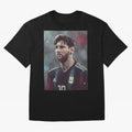 Lionel Messi Oversized T-Shirt Celebrate the Magic of FIFA World Cup 2026 Spirit, Capturing Argentina, Messi and Cristiano Ronaldo, Retro Football Energy, Iconic Rivalries, Trophy Chase Drama and Stadium Atmosphere; Perfect for People Who Love