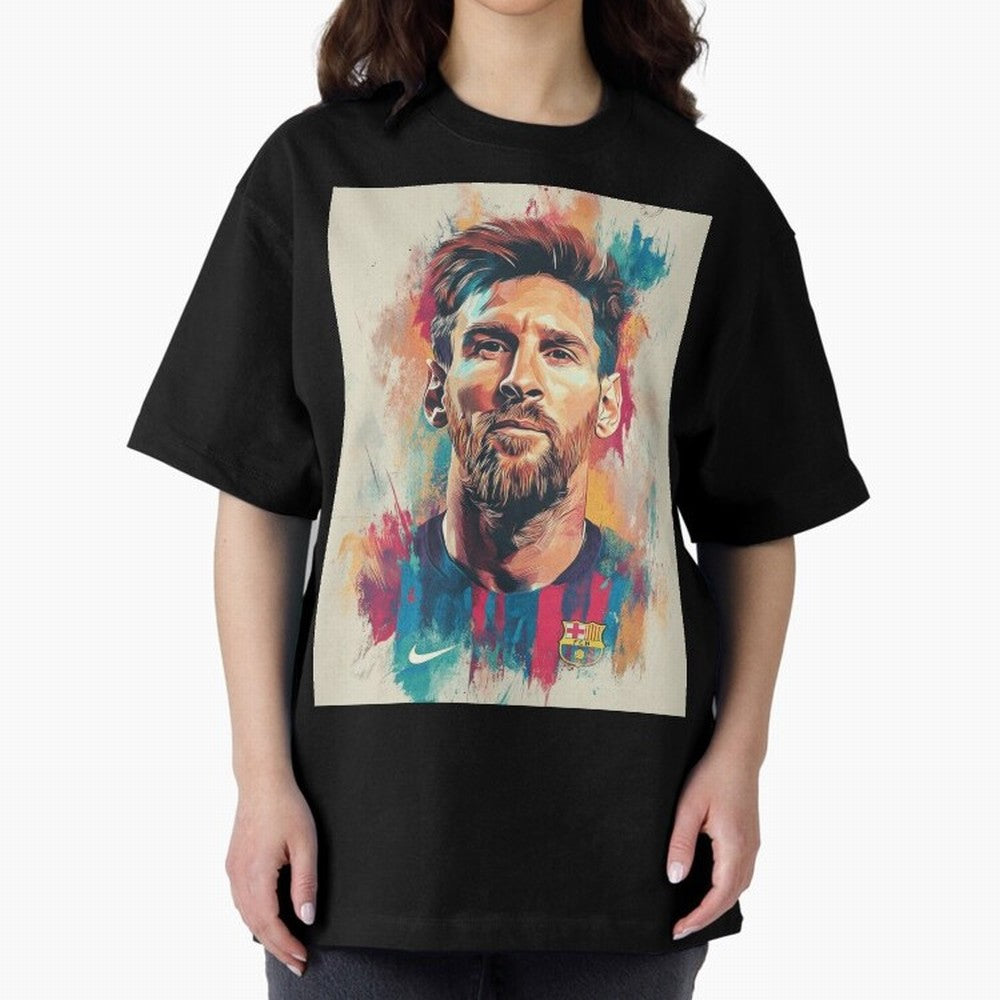 Lionel Messi Oversized T-Shirt Stand Out with Spirit from FIFA World Cup 2026 Group Stage for Fans of Cristiano Ronaldo, Haaland and CR7 and France and Portugal, Bringing Goal Celebration Energy, Supporter Heritage, Football Icons and Worldwide
