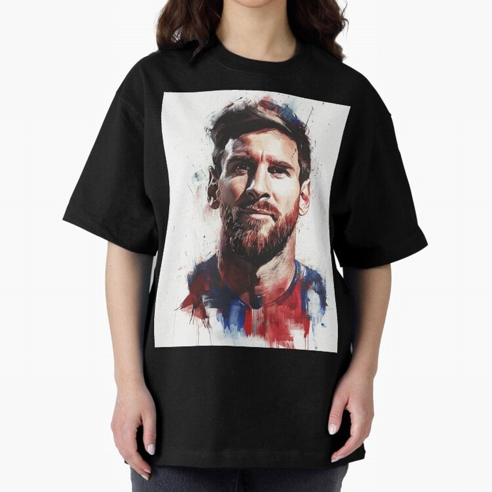 Lionel Messi Oversized T-Shirt Capture Stadium Memories from FIFA World Cup 2026 Group Stage for Fans of Messi and Netherlands, Bringing Championship Spirit, Famous Goals, Roaring Crowds and International Football Unity; Made for Collectors Who