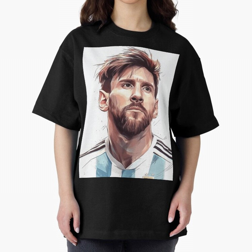 Lionel Messi Oversized T-Shirt Celebrate Supporters United by Global Football Passion for FIFA World Cup 2026 Group Stage, Featuring Cristiano Ronaldo, Haaland and CR7, Argentina and Brazil, Champion Mindset, Group Stage Buzz, Knockout Tension and