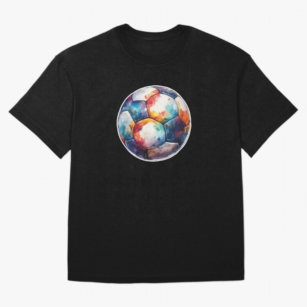 Football Soccer Ball Watercolor Illustration Drawing (Light Red BG) Oversized T-Shirt Fuel Your Fan Pride for Match Day Hype around FIFA World Cup 2026 Group Stage, Cristiano Ronaldo, Argentina and Brazil, Worldwide Fan Energy, Dramatic Goals,