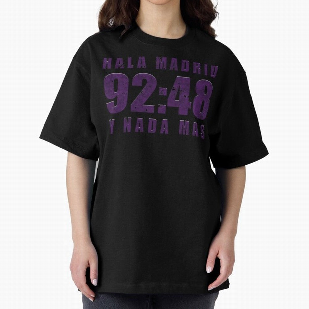 La Decima ChL 92:48 Madrid Hala Madrid Y Nada Mas History Made Madrid Bernabeu Football Soccer Legendary Oversized T-Shirt Bring Champion Energy into FIFA World Cup 2026 USA Canada Mexico for Fans of Messi and Portugal, Spain and Germany, Bringing
