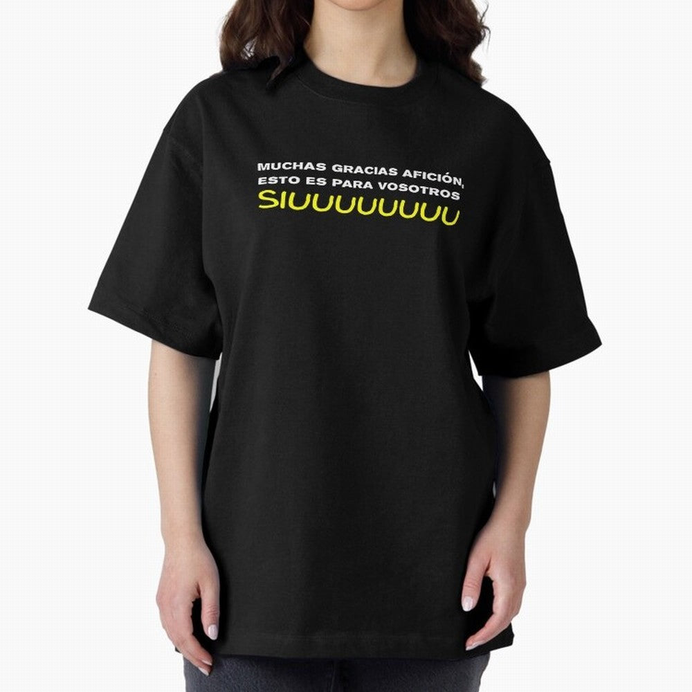 Muchas gracias afici¨®n, esto es para vosotros Siuuu Oversized T-Shirt Celebrate Fan Favorites in FIFA World Cup 2026 USA Canada Mexico for Fans of CR7 and Messi and France, Bringing Goal Celebration Energy, Supporter Heritage, Football Icons and