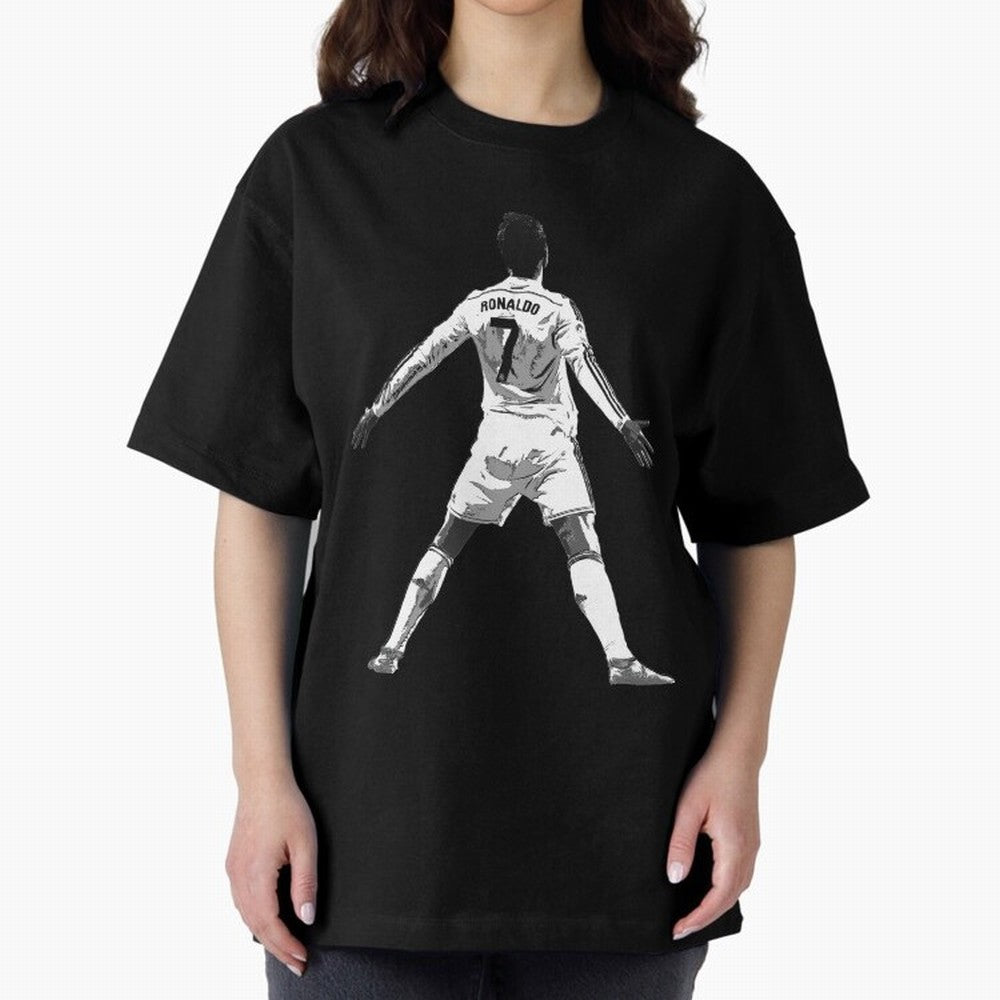 CR7 Cristiano Ronaldo Artwork - Pop Art Style Oversized T-Shirt Honor the Beautiful Game during FIFA World Cup 2026 Spirit, with Netherlands, Messi, Neymar and Mbappe, Sports Nostalgia, International Competition, Famous Players and Unforgettable