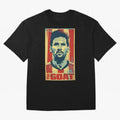 Messi The GOAT Graphic poster design Oversized T-Shirt Mark FIFA World Cup 2026 Inspired by Mbappe, Germany Energy, Sports Nostalgia, International Competition, Famous Players and Unforgettable Victories; Perfect for Supporters Who Want Bold