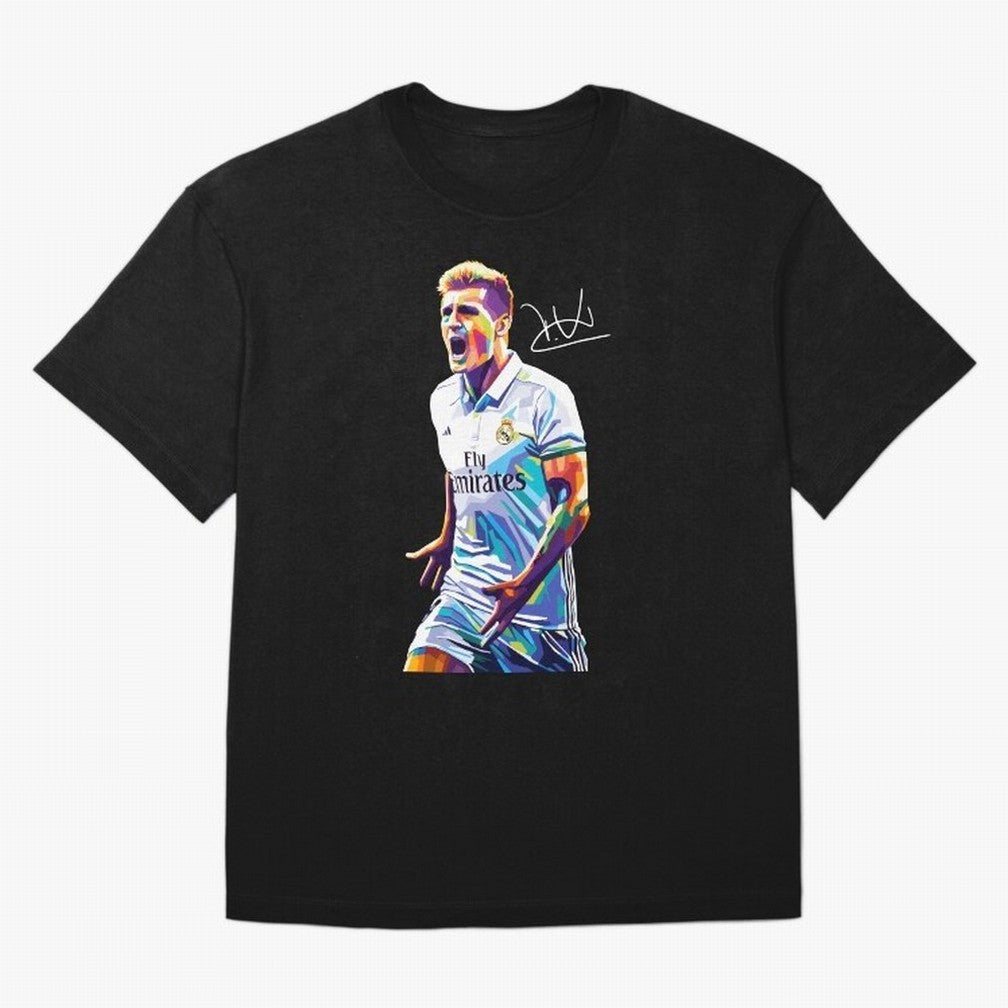 Kroos Footballer Wpap Art Oversized T-Shirt Back the Journey through FIFA World Cup 2026 for Fans of Messi, Neymar and Mbappe and Germany, Bringing Tournament Hype, Historic Matchups, Family Viewing Parties and Global Sports Pride; Perfect for